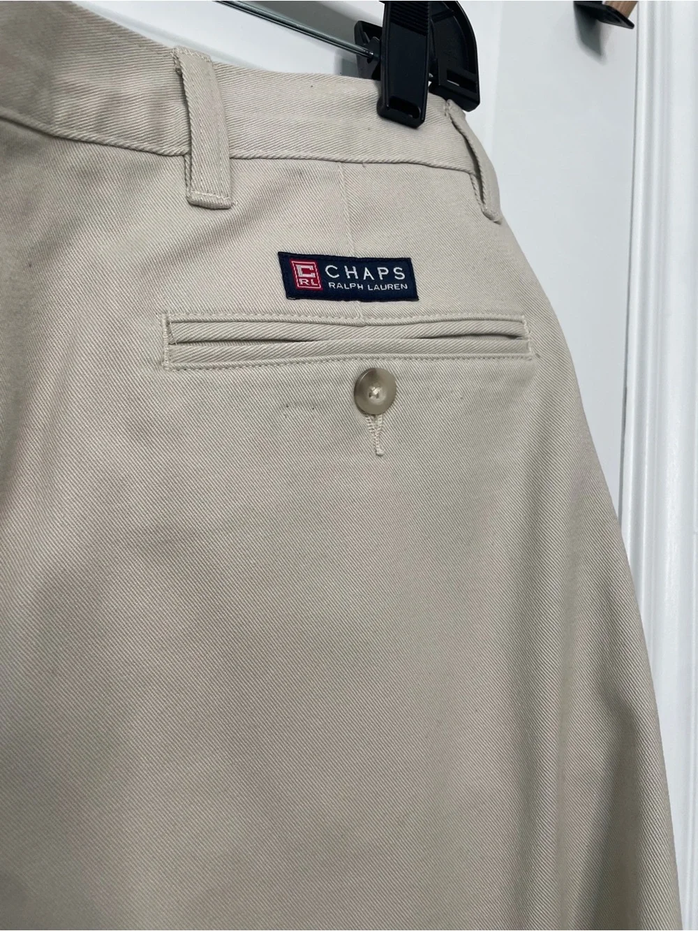 Chaps Ralph Lauren Mens 34x34 Pleated Chinos Beige Office Wear Business Casual